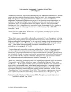 thumbnail of Understanding Reasoning in Elementary School Math – Selected Quotes, for website